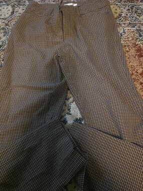 4/$25 Deal! Straight Leg Checkered Women's Pants in Brown
